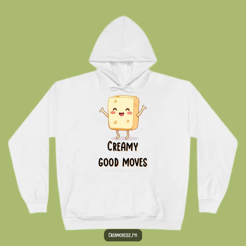 Funny Cream Cheese Hoodie: Cozy Up with Dancing Dairy, Ultimate Funny Foodie Gift!