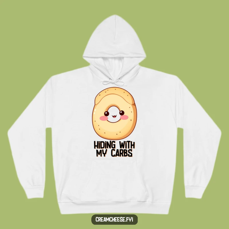 Funny Cream Cheese Hoodie: Cozy Up with Shy Cheese & Bagel, Ultimate Funny Gift!