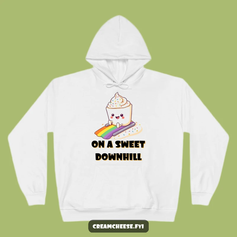 Cozy Funny Cream Cheese Sprinkle Slide Hoodie: Warm & Playful