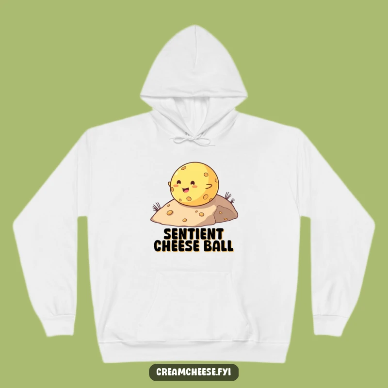 Funny Cheese Ball Hoodie: Chubby Roller Downhill, Warm Cheesey Gift Sweatshirt!