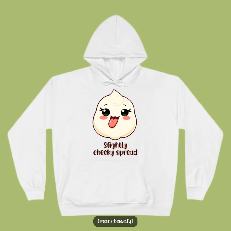 Funny Cream Cheese Tongue Out Hoodie: Playful Dollop Sweatshirt Funny Gift