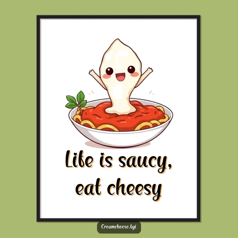 Funny Free Printable Wall Art: Cheesy Pasta Launch