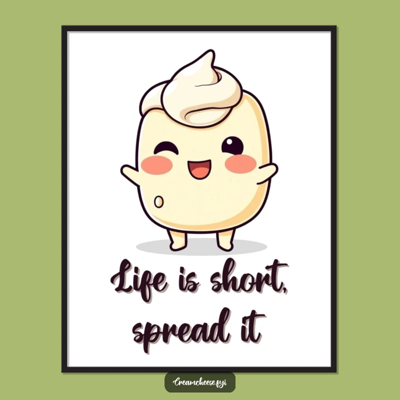 Funny Free Printable Wall Art: Cream Cheese Wink, Downloadable Decor