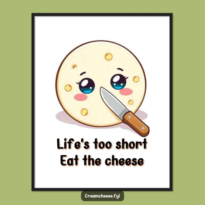Funny Printable Wall Art: Cream Cheese Fear - Free Downloadable Art for Your Kitchen