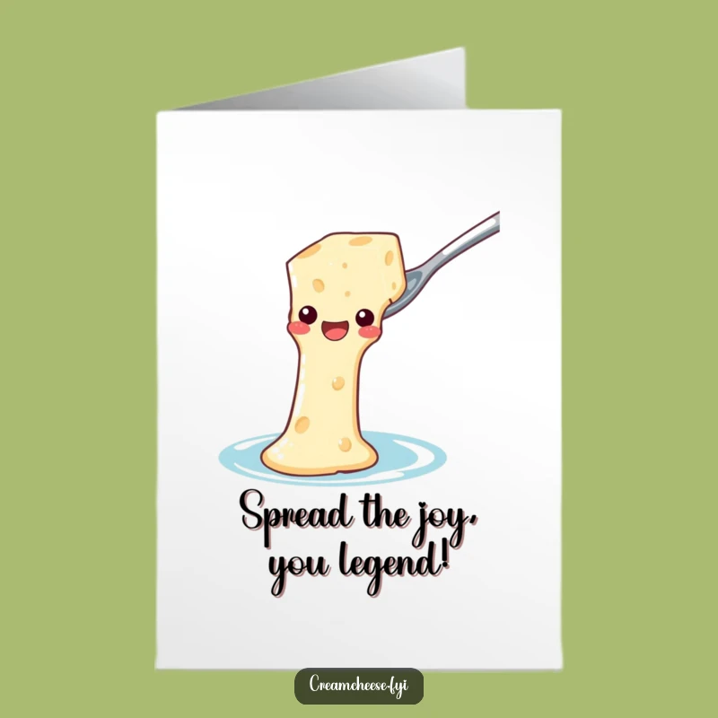 Free Printable Birthday Card: Cream Cheese Fun! Hilarious Slide Design, DIY Downloadable Gift.