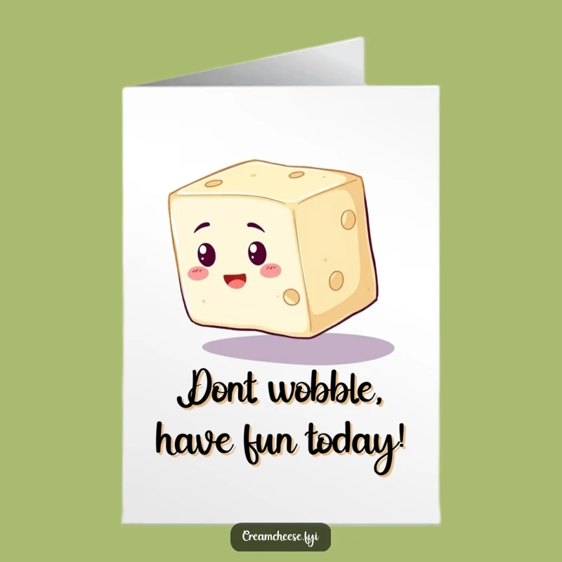 Free Printable Birthday Card: Wobbly Cream Cheese Fun - Instant Download