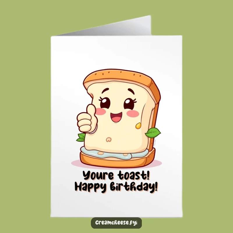Free Printable Cream Cheese Birthday Card: Funny Sandwich Thumbs-Up Gift