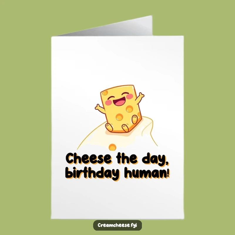 Funny Free Printable Birthday Card: Laughing Cheese Slalom, Downloadable Fun