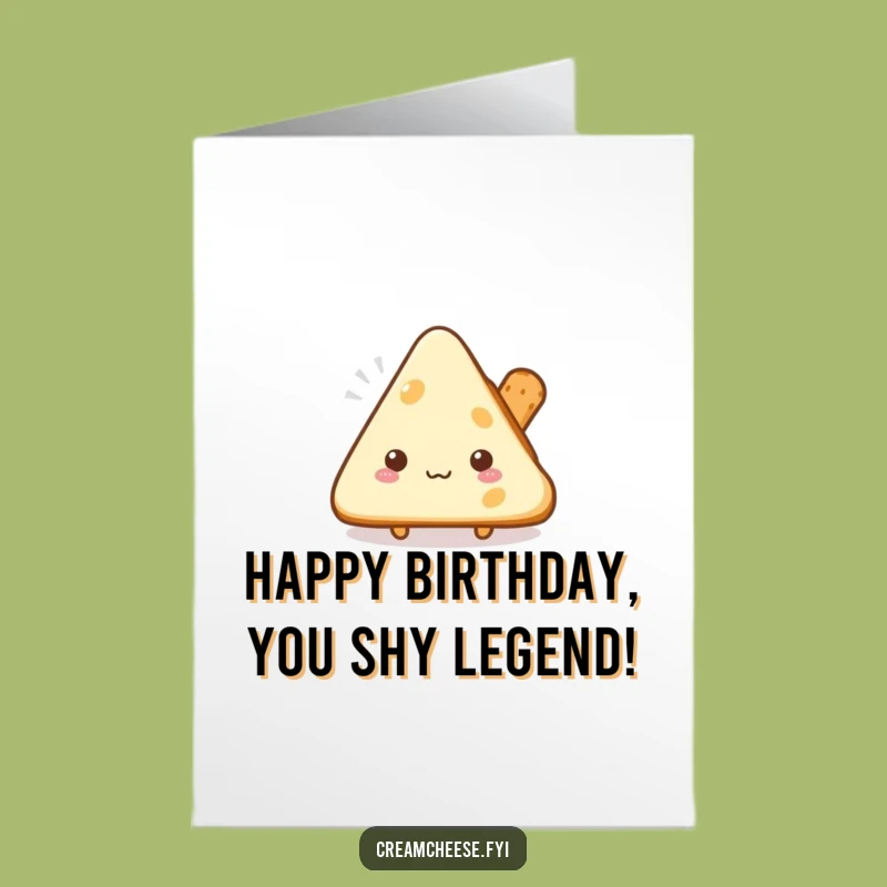 Free Printable Birthday Card: Shy Cream Cheese Peek - Funny DIY Downloadable Gift