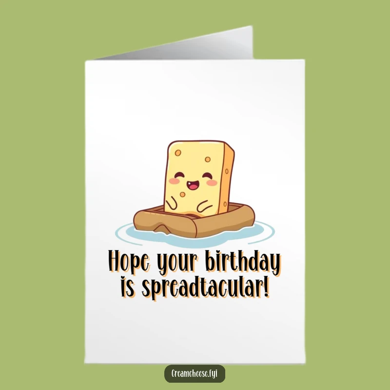 Free Printable Birthday Card: Giggling Cream Cheese Raft Fun - Instant Download