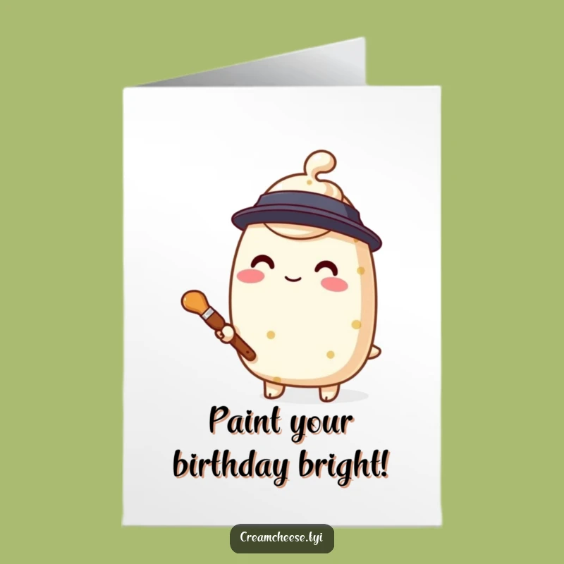 Artistic Cream Cheese Birthday Card: Free Printable Creative Wishes!
