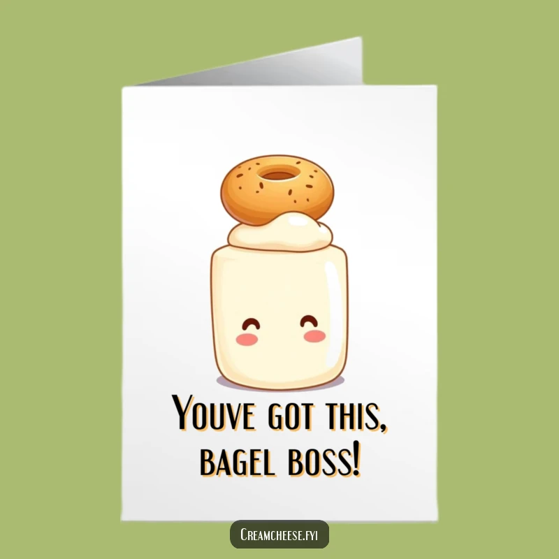 Cream Cheese Bagel Congrats Card Free Printable - Balancing Success Downloadable