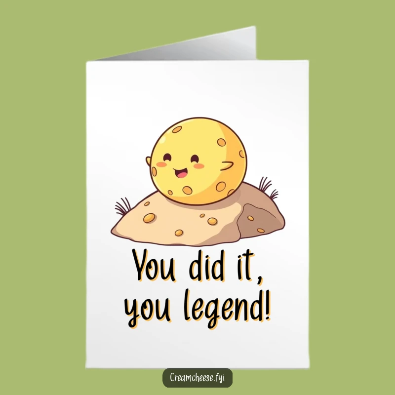 Free Printable Congrats Card: Cheese Ball's Big Roll, Funny Downloadable!