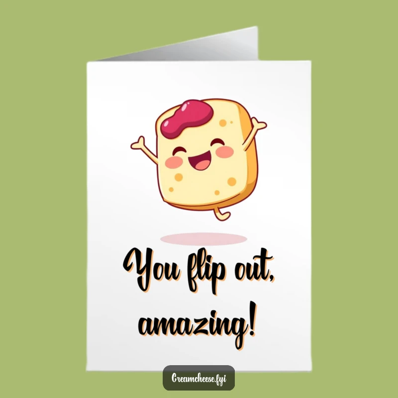 Free Printable Congrats Card: Cream Cheese Cartwheel Celebration - Downloadable Humor!