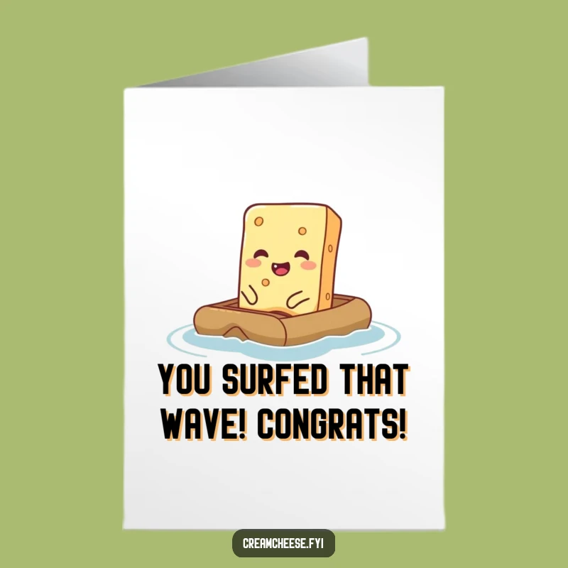 Free Printable Congrats Card: Cream Cheese Raft Adventure - Print at Home