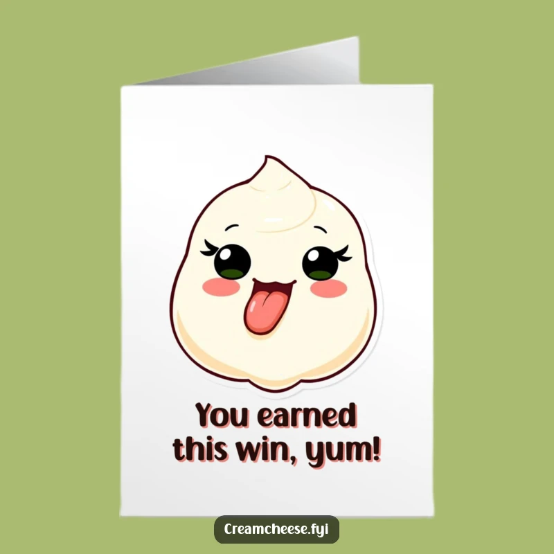 Free Printable Congrats Card: Playful Cream Cheese, Funny Downloadable Success!