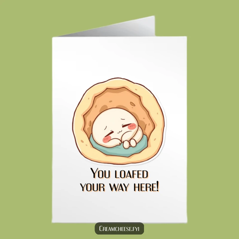 Free Printable Cream Cheese Congrats Card: Funny Napping Character Downloadable Achievement