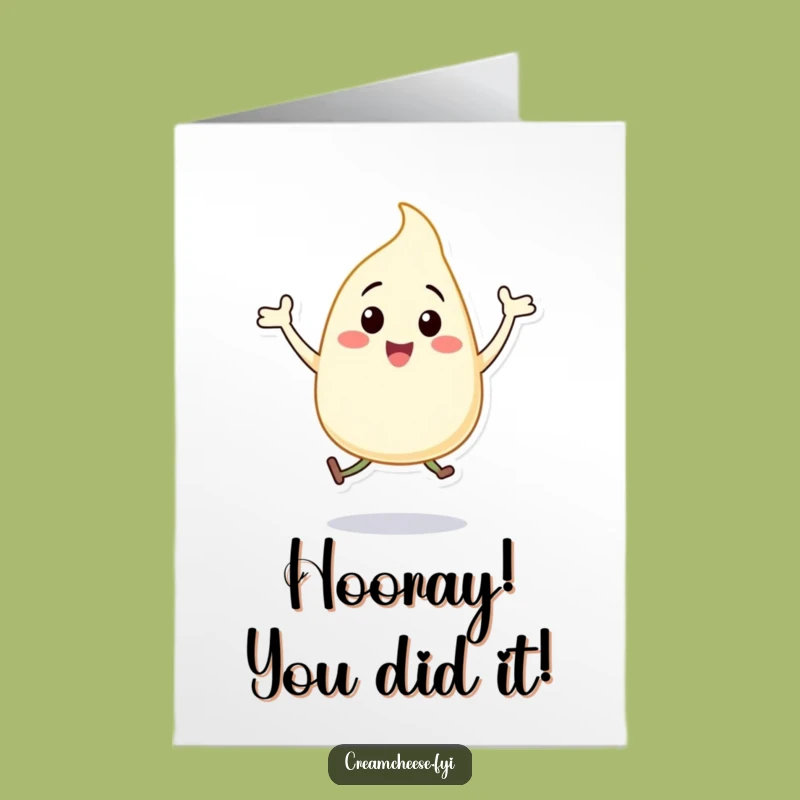 Jubilant Cream Cheese Dollop Congrats Card: Free Printable Achievement!