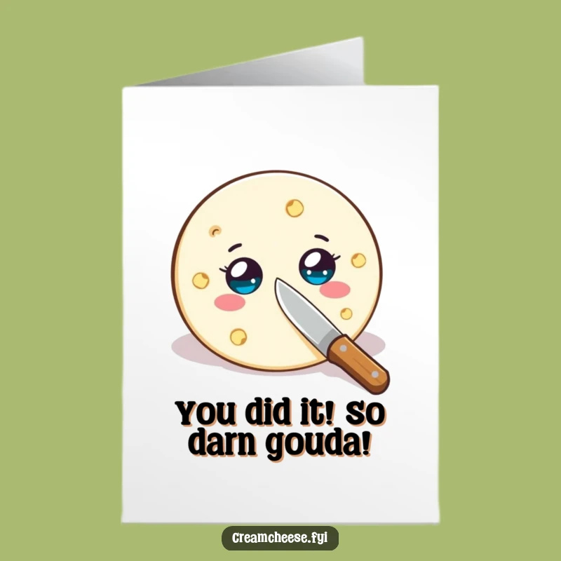 Free Printable Congrats Card: Funny Cream Cheese Slice - Hilarious DIY Downloadable