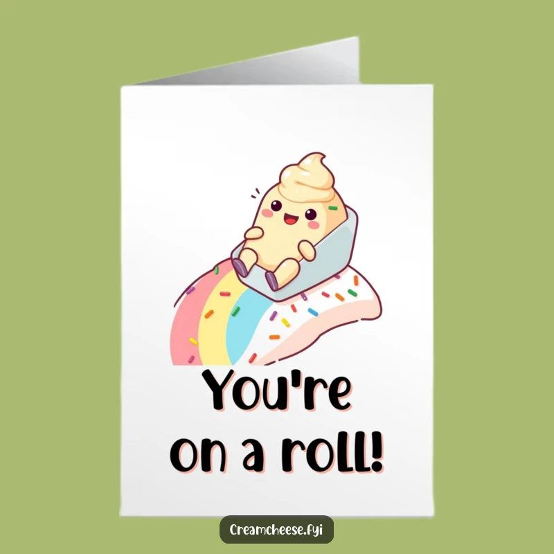 Free Printable Congrats Card: Cream Cheese Sprinkle Slalom - Downloadable Humor!