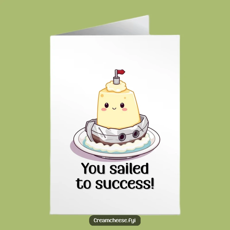 Free Printable Congrats Card: Cream Cheese Voyage, Nautical Downloadable Gift