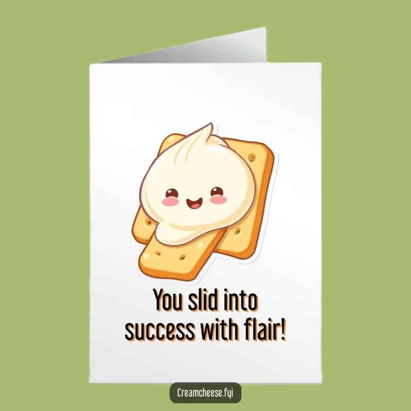 Funny Free Printable Congrats Card: Sliding Cream Cheese Dollop - Unique Downloadable