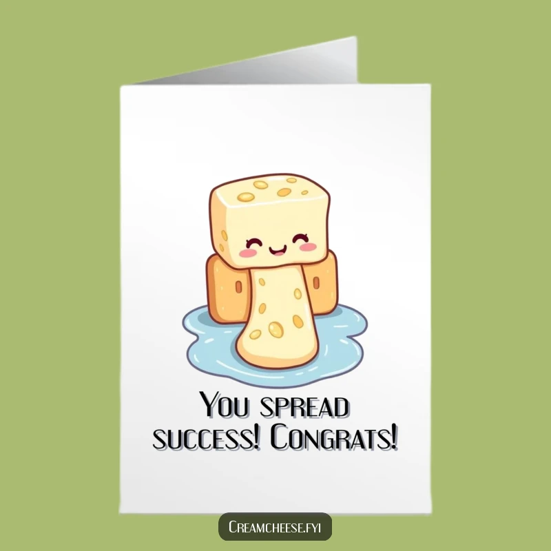 Free Printable Congrats Card Cream Cheese Cracker Slide Success Funny Downloadable
