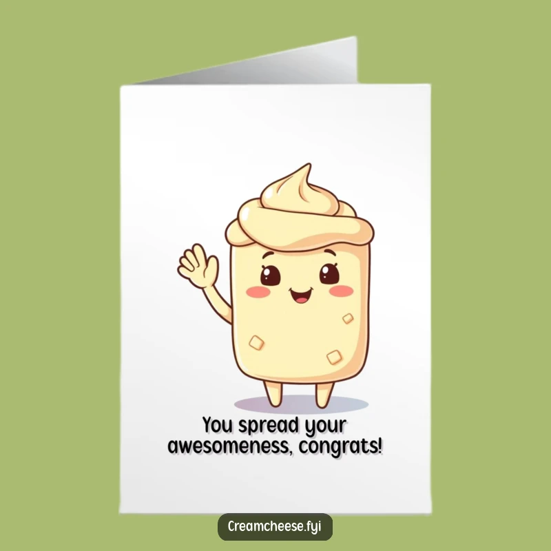 Free Printable Congrats Card: Cream Cheese Waves for Funny Downloadable Celebration