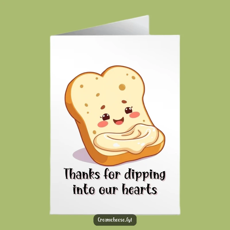 Free Printable Thank You Card: Baguette & Cream Cheese Pool - Comforting Downloadable