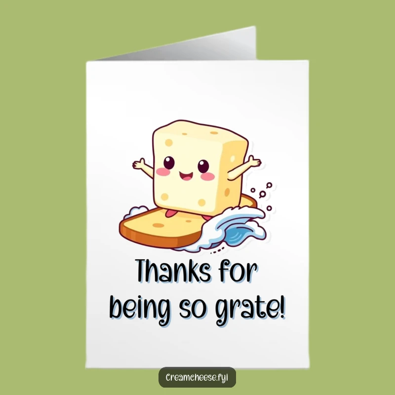 Free Printable Thank You Card: Cream Cheese Gratitude, Funny Downloadable Appreciation!