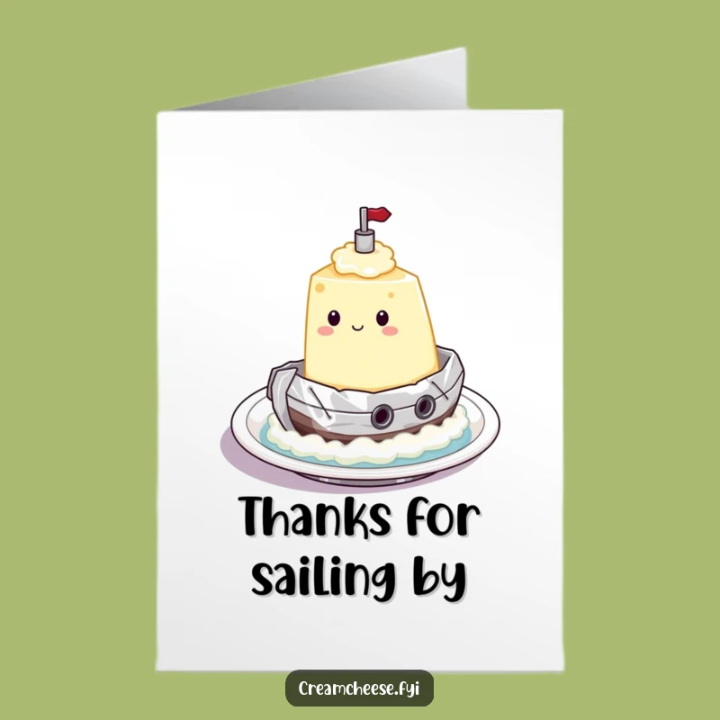 Free Printable Thank You Card: Cream Cheese Sailboat, Gratitude Gift
