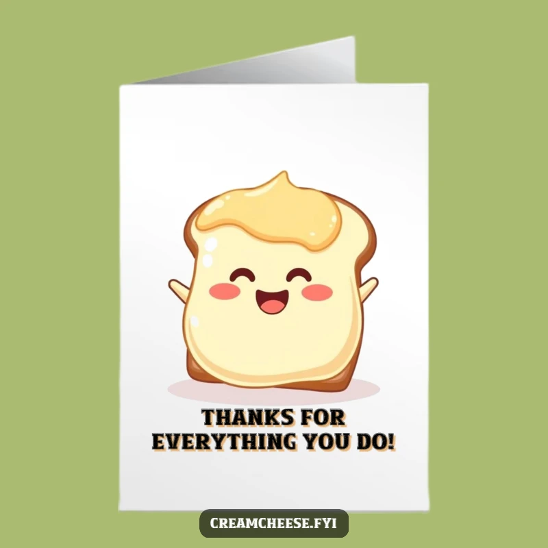 Free Printable Thank You Card: Cream Cheese Spreading Thanks - Funny Downloadable