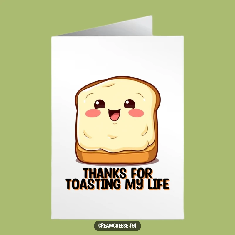Free Printable Thank You Card: Cream Cheese Wink! Funny Toast Design, DIY Downloadable Gift.