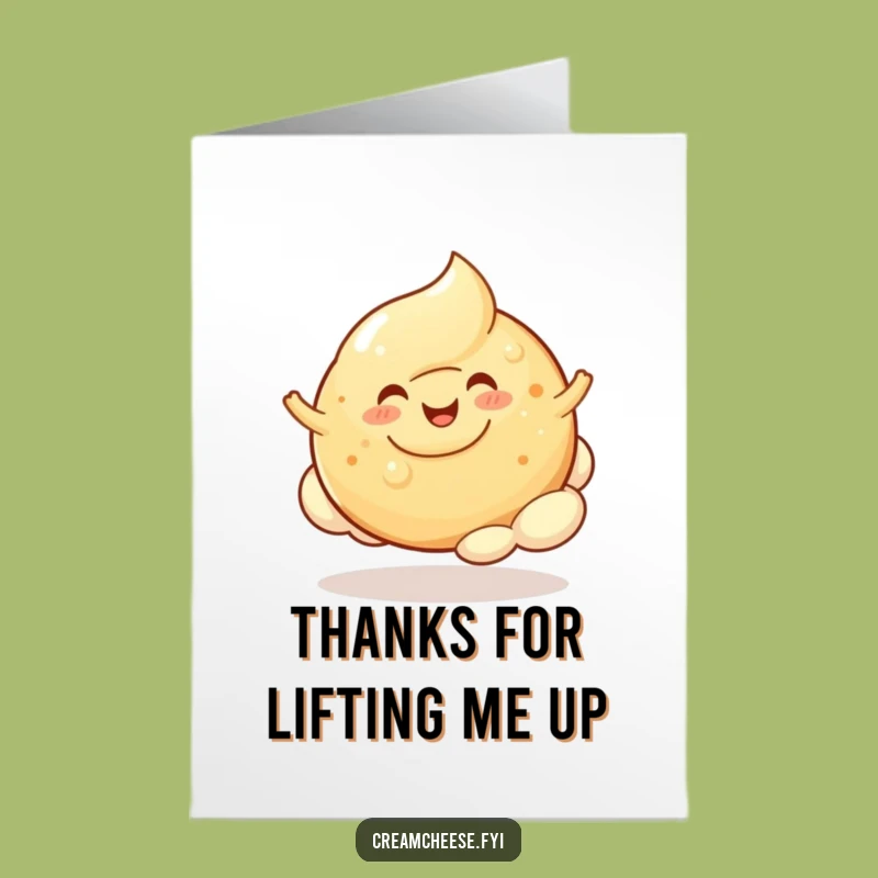 Free Printable Thank You Card: Grateful Cream Cheese Bounce, Humorous Downloadable