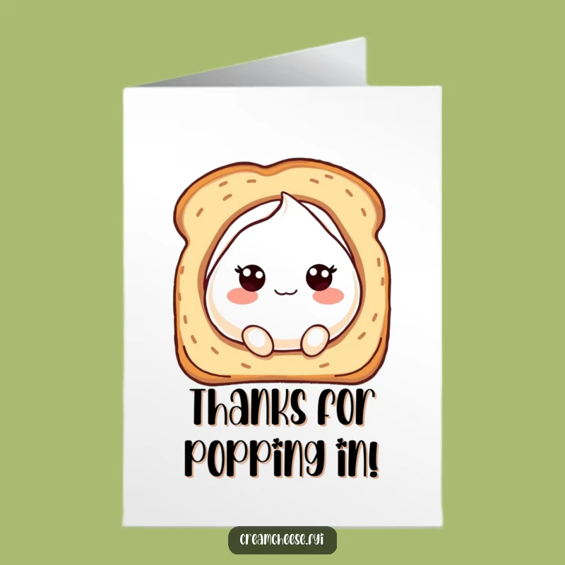 Free Printable Thank You Card: Peeking Cream Cheese Downloadable Gift