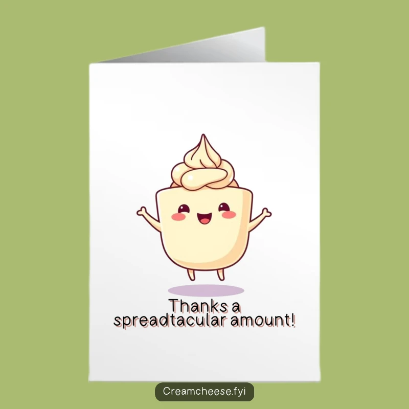 Free Printable Thank You Card: Wiggling Cream Cheese Tub, Express Gratitude Hilariously