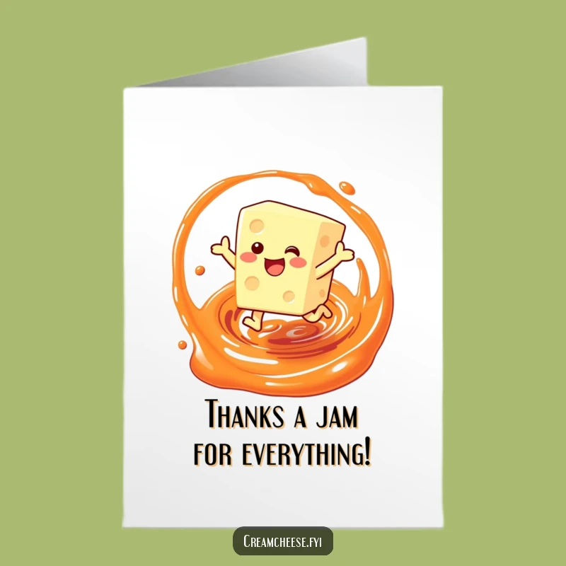 Thank You Cream Cheese Jam Card Free Printable - Sweet Downloadable Gratitude