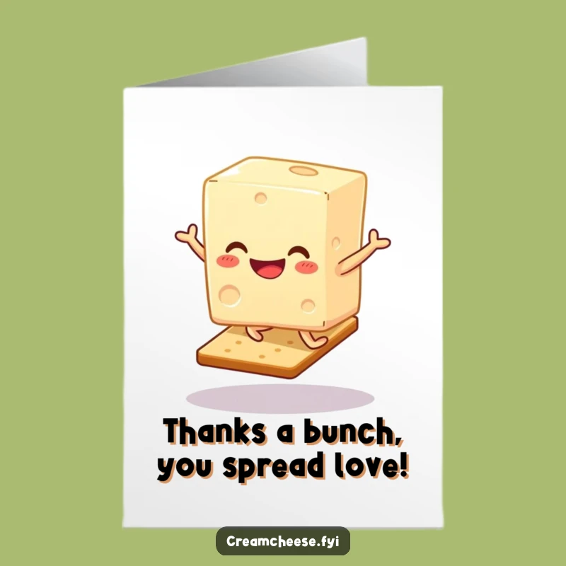 Free Printable Thank You Card: Grateful Cream Cheese Hop, Heartfelt Humorous Downloadable