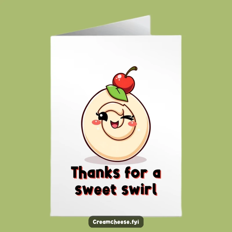 Free Printable Thank You Card: Winking Cream Cheese Swirl - Funny Downloadable