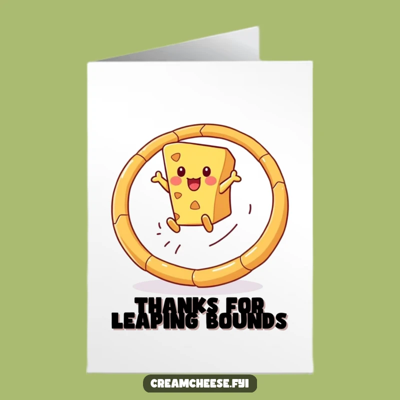 Free Printable Thank You Card: Grateful Hoop Jump, Funny Downloadable!