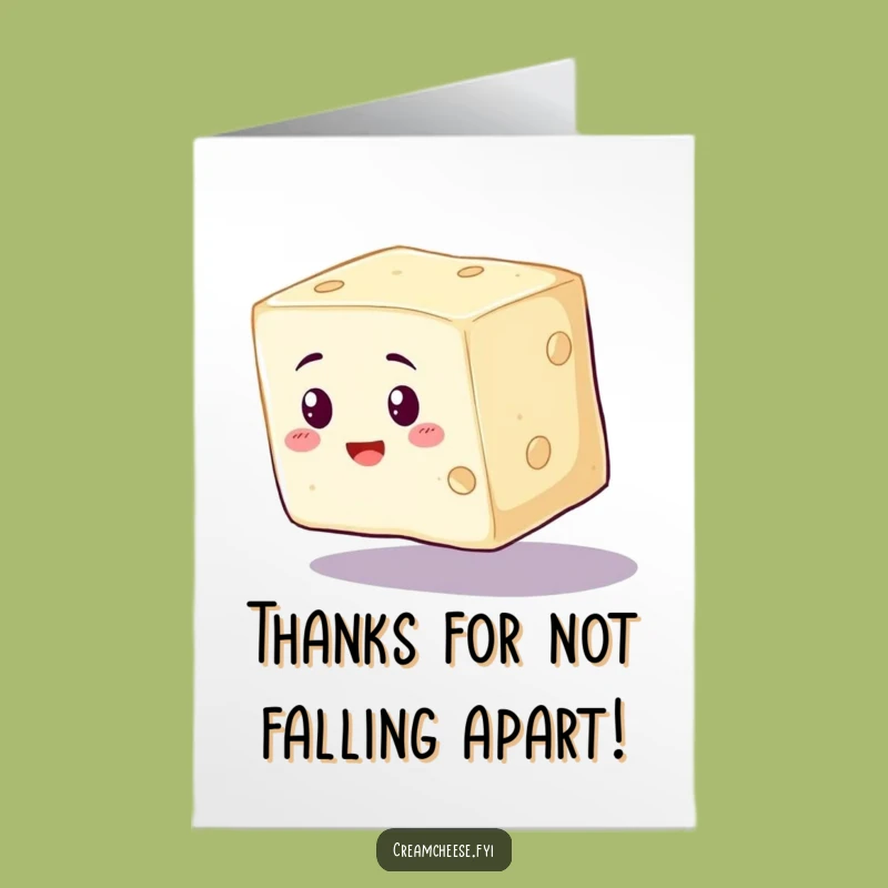 Free Printable Thank You Card: Wobbly Cream Cheese Thanks - Downloadable Gratitude