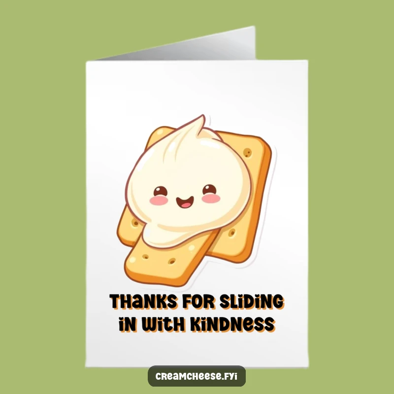 Free Printable Thank You Card: Cream Cheese Dollop Slide - Adorable Downloadable Gift