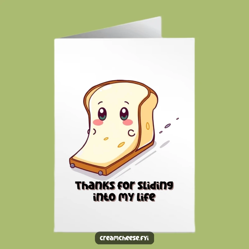 Free Printable Thank You Card: Grateful Cream Cheese Slide, Humorous Downloadable