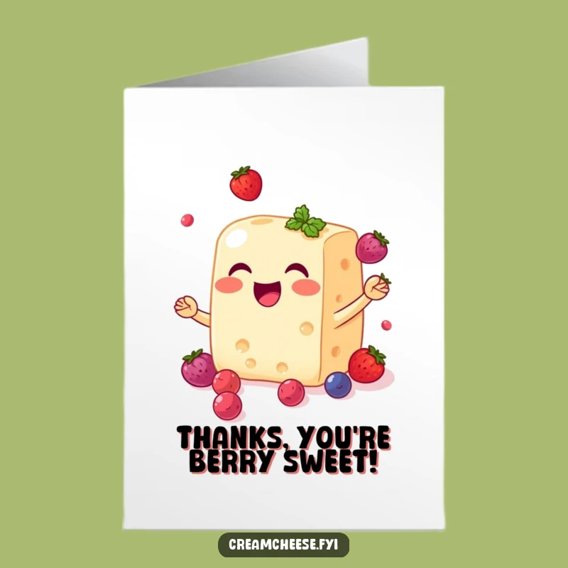 Free Printable Thank You Card: Cream Cheese Berry Thanks - DIY Gift!