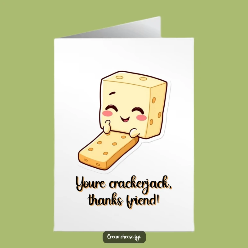 Thank You Cream Cheese Cracker Card Free Printable - Slippery Gratitude Downloadable