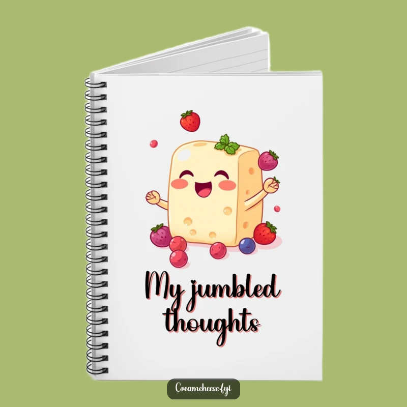 Funny Cream Cheese Berry Notebook - Journal for Sweet Ideas and Food Lovers