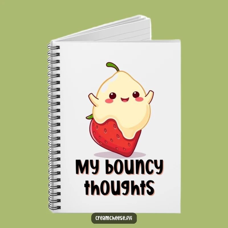 Funny Cream Cheese Blob Notebook: Bouncing Strawberry Journal, Creative Hilarious Gift