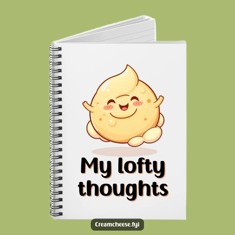Funny Cream Cheese Blob Notebook - Cheerful Bagel Journal for Ideas