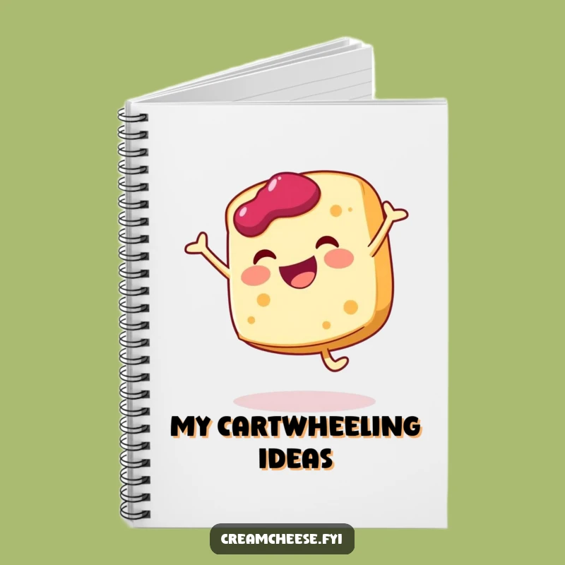 Funny Cream Cheese Cartwheel Notebook - Journal for Breakfast Ideas and Fun