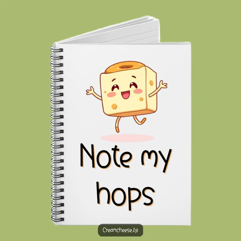 Funny Cream Cheese Hop Notebook: Energetic Cube & Bagel Journal, Creative Hilarious Gift